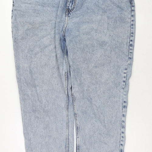 Denim & Co. Womens Blue Polyester Blend Straight Jeans Size 18 L26 in Regular Zip