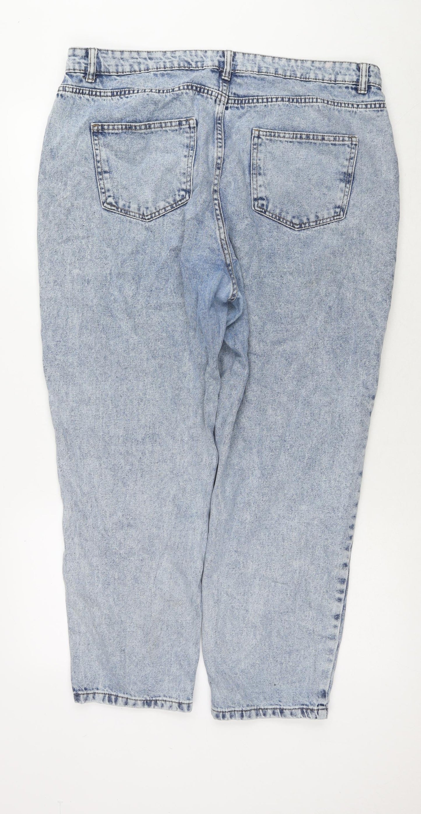 Denim & Co. Womens Blue Polyester Blend Straight Jeans Size 18 L26 in Regular Zip