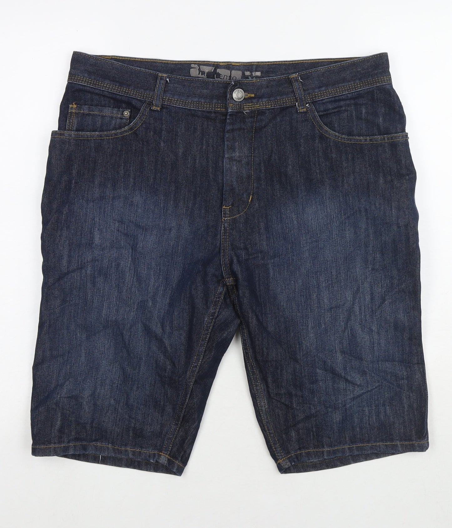 Denim IND Mens Blue Cotton Bermuda Shorts Size 34 in L11 in Regular Zip