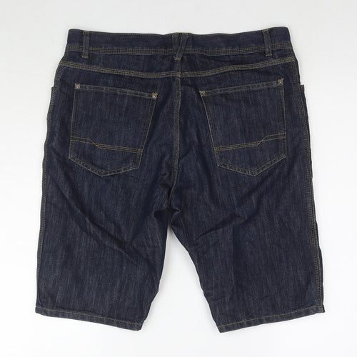 Denim IND Mens Blue Cotton Bermuda Shorts Size 34 in L11 in Regular Zip