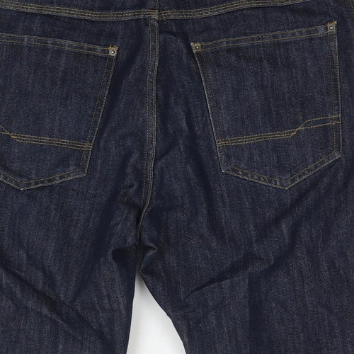 Denim IND Mens Blue Cotton Bermuda Shorts Size 34 in L11 in Regular Zip