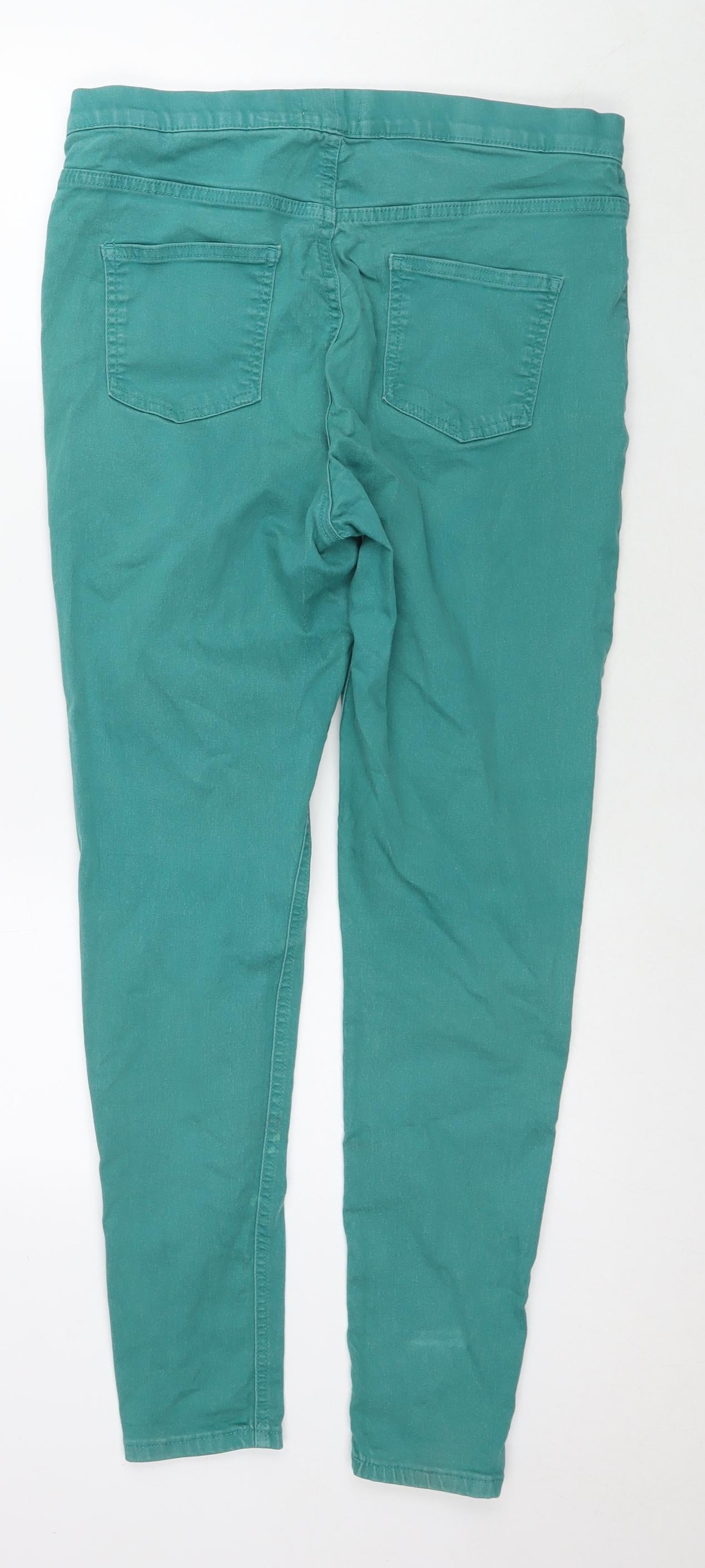 Marks and Spencer Womens Green Cotton Jegging Jeans Size 16 L30 in Regular