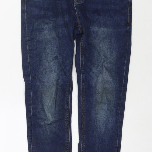 NEXT Girls Blue Cotton Skinny Jeans Size 9 Years L20 in Regular Zip