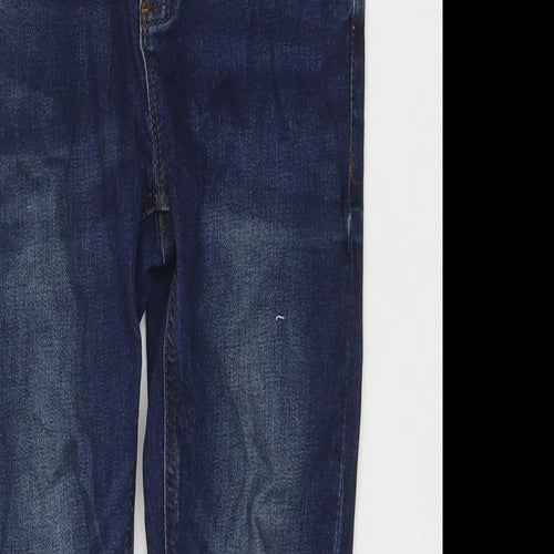 NEXT Girls Blue Cotton Skinny Jeans Size 9 Years L20 in Regular Zip