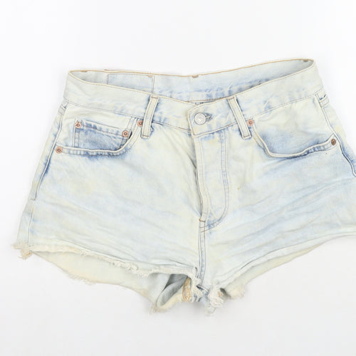 Levi's Womens Blue Cotton Hot Pants Shorts Size 28 in L3 in Regular Zip - Customized Shorts