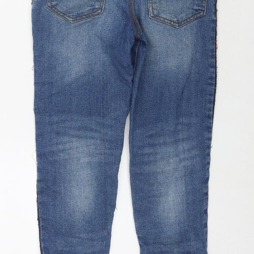 M&Co Boys Blue Cotton Tapered Jeans Size 6-7 Years L20 in Regular Drawstring