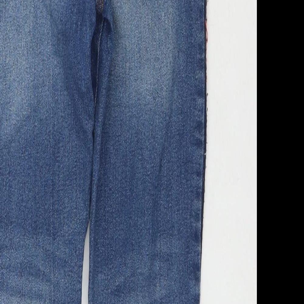 M&Co Boys Blue Cotton Tapered Jeans Size 6-7 Years L20 in Regular Drawstring