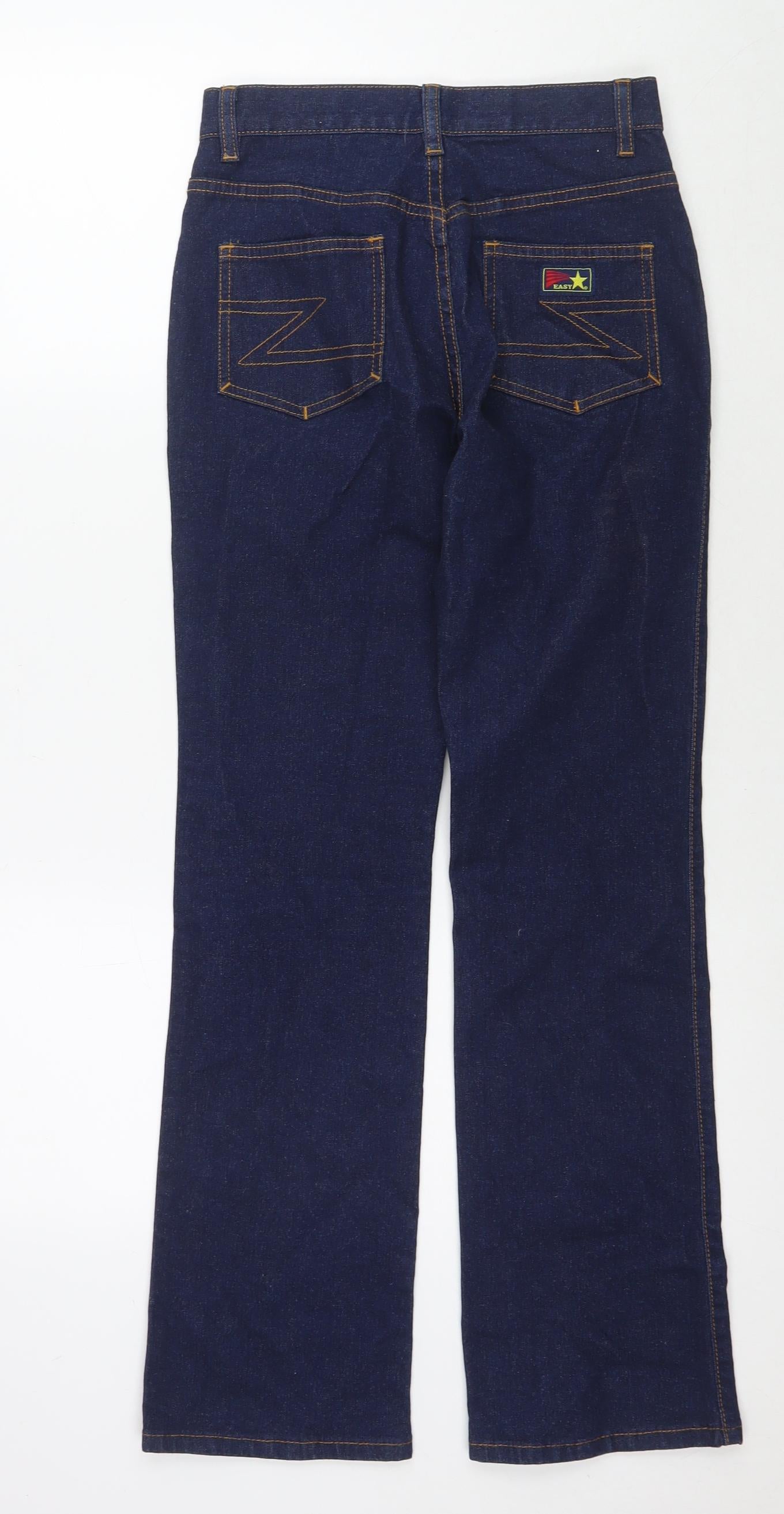 Easy Girls Blue Cotton Straight Jeans Size 12 Years L29 in Regular Zip