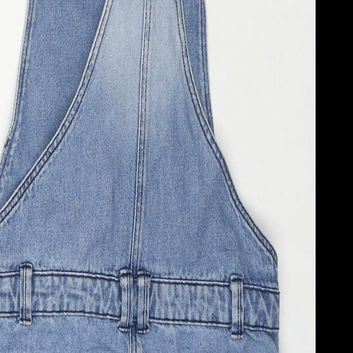 Nutmeg Girls Blue Cotton Dungaree Shorts Shorts Size 11-12 Years L3 in Regular Buckle