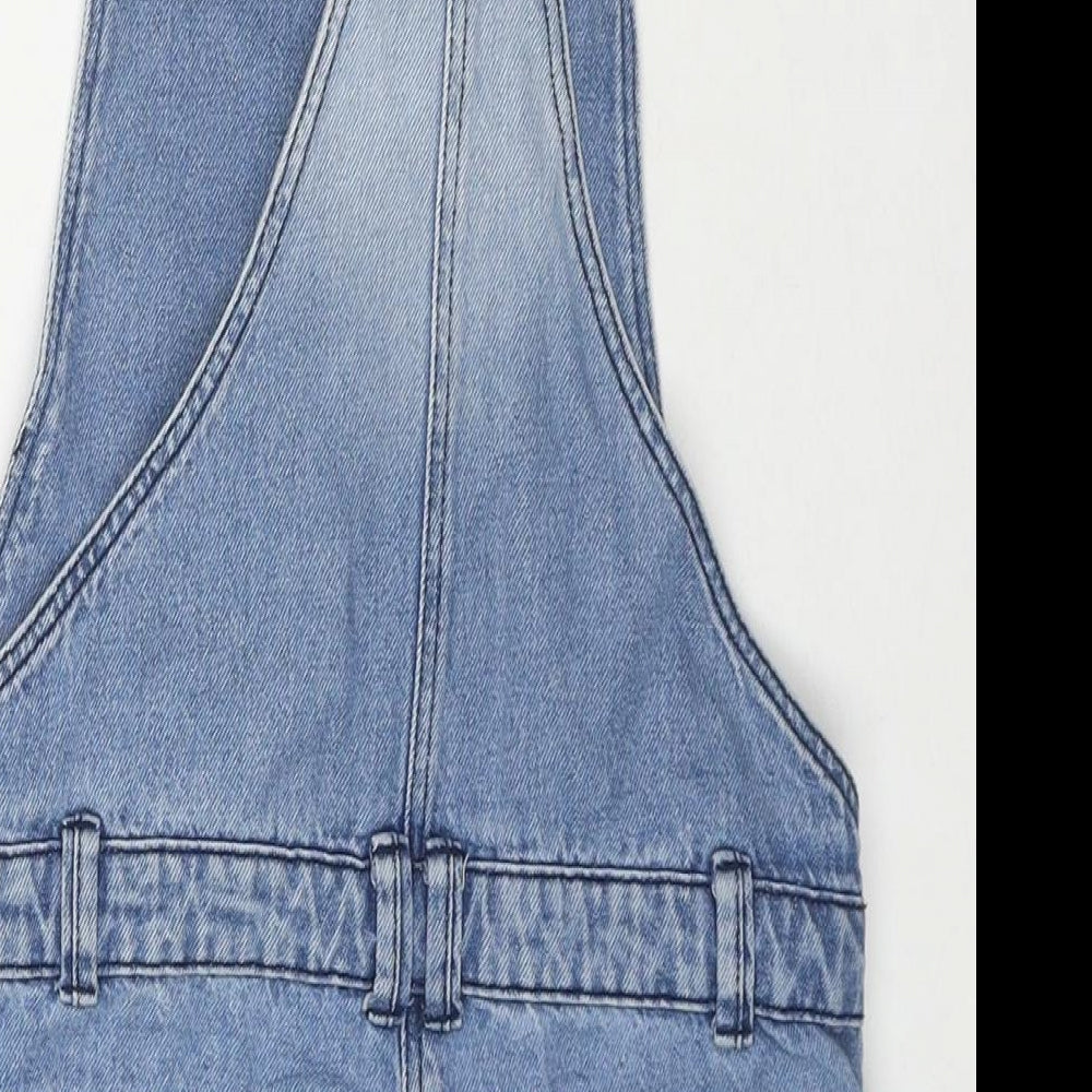 Nutmeg Girls Blue Cotton Dungaree Shorts Shorts Size 11-12 Years L3 in Regular Buckle