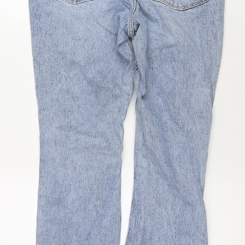 NEXT Womens Blue Cotton Straight Jeans Size 10 L30 in Regular Zip