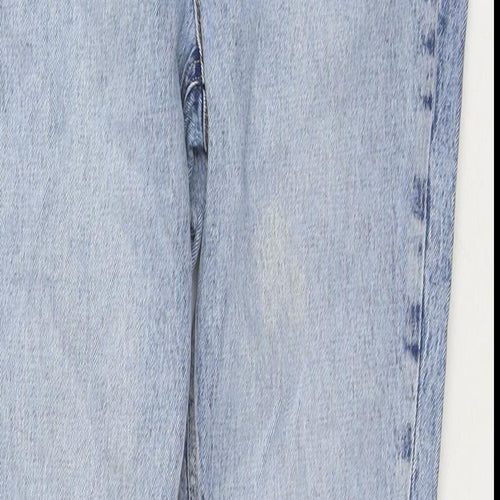 NEXT Womens Blue Cotton Straight Jeans Size 10 L30 in Regular Zip