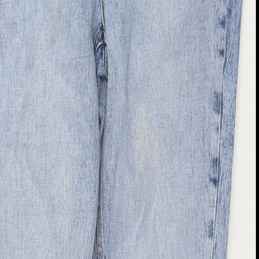 NEXT Womens Blue Cotton Straight Jeans Size 10 L30 in Regular Zip