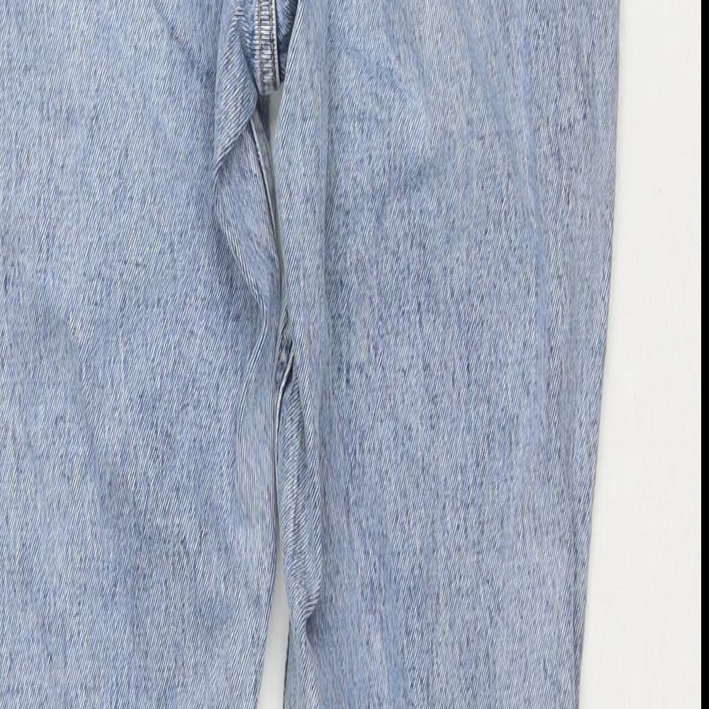 NEXT Womens Blue Cotton Straight Jeans Size 10 L30 in Regular Zip