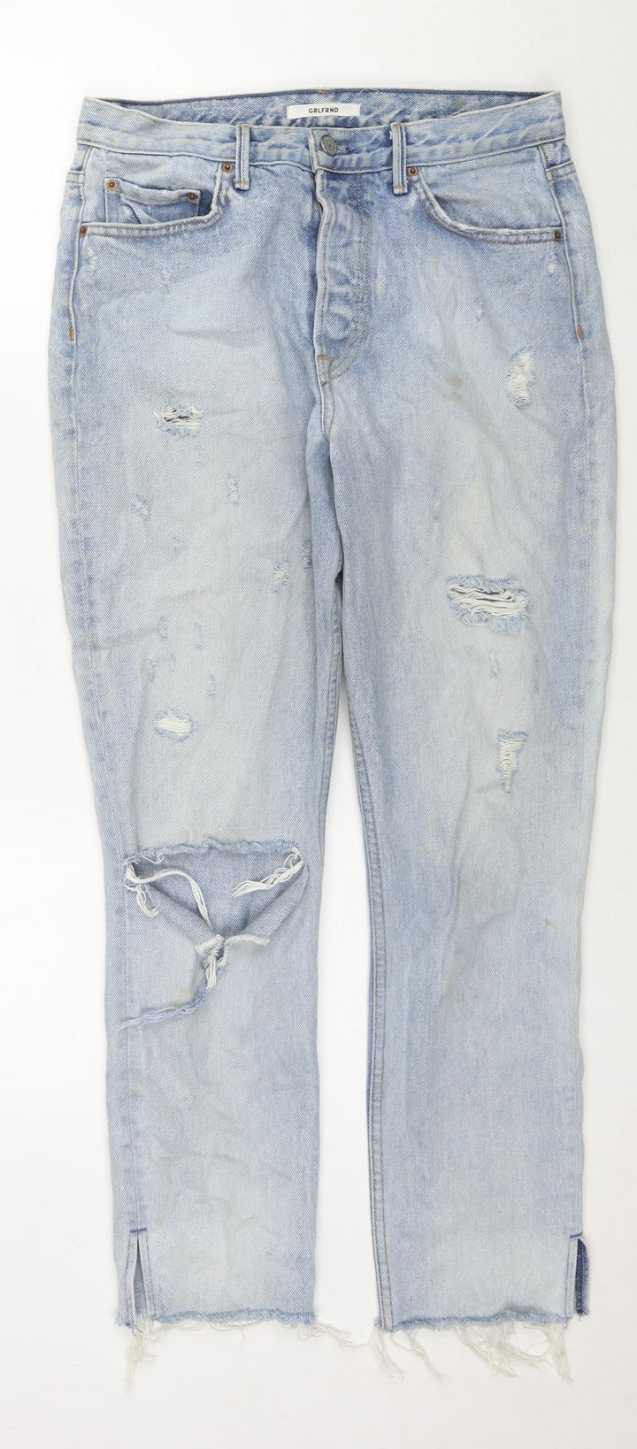 Girlfried Denim Womens Blue Cotton Straight Jeans Size 29 in L27 in Regular Zip