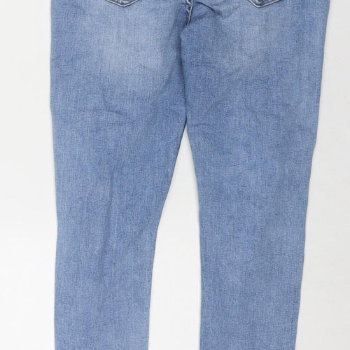 Marks and Spencer Boys Blue Cotton Skinny Jeans Size 10-11 Years L23 in Regular Zip