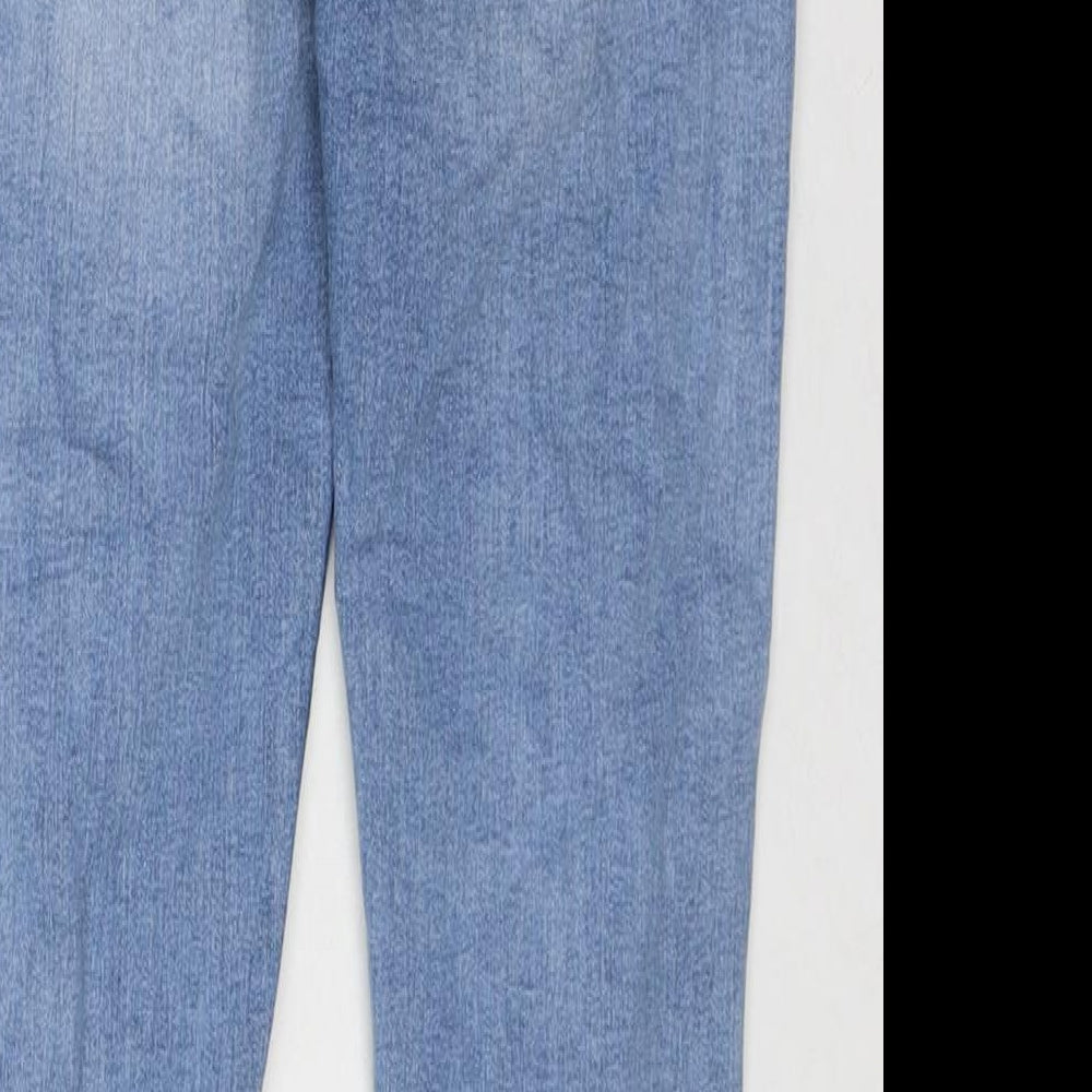 Marks and Spencer Boys Blue Cotton Skinny Jeans Size 10-11 Years L23 in Regular Zip