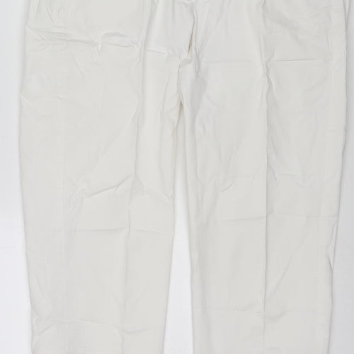 Backstage Womens White Cotton Cropped Jeans Size M L23 in Regular Zip