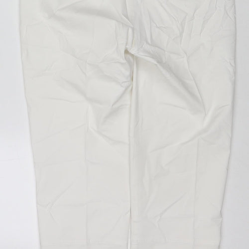 Backstage Womens White Cotton Cropped Jeans Size M L23 in Regular Zip