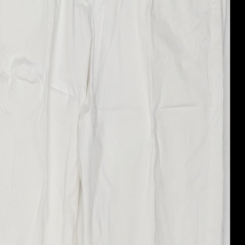 Backstage Womens White Cotton Cropped Jeans Size M L23 in Regular Zip