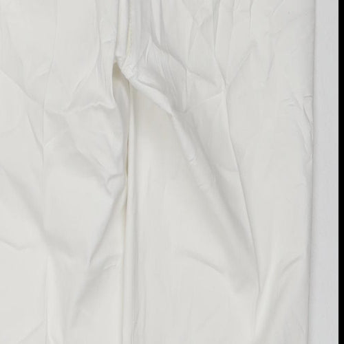 Backstage Womens White Cotton Cropped Jeans Size M L23 in Regular Zip