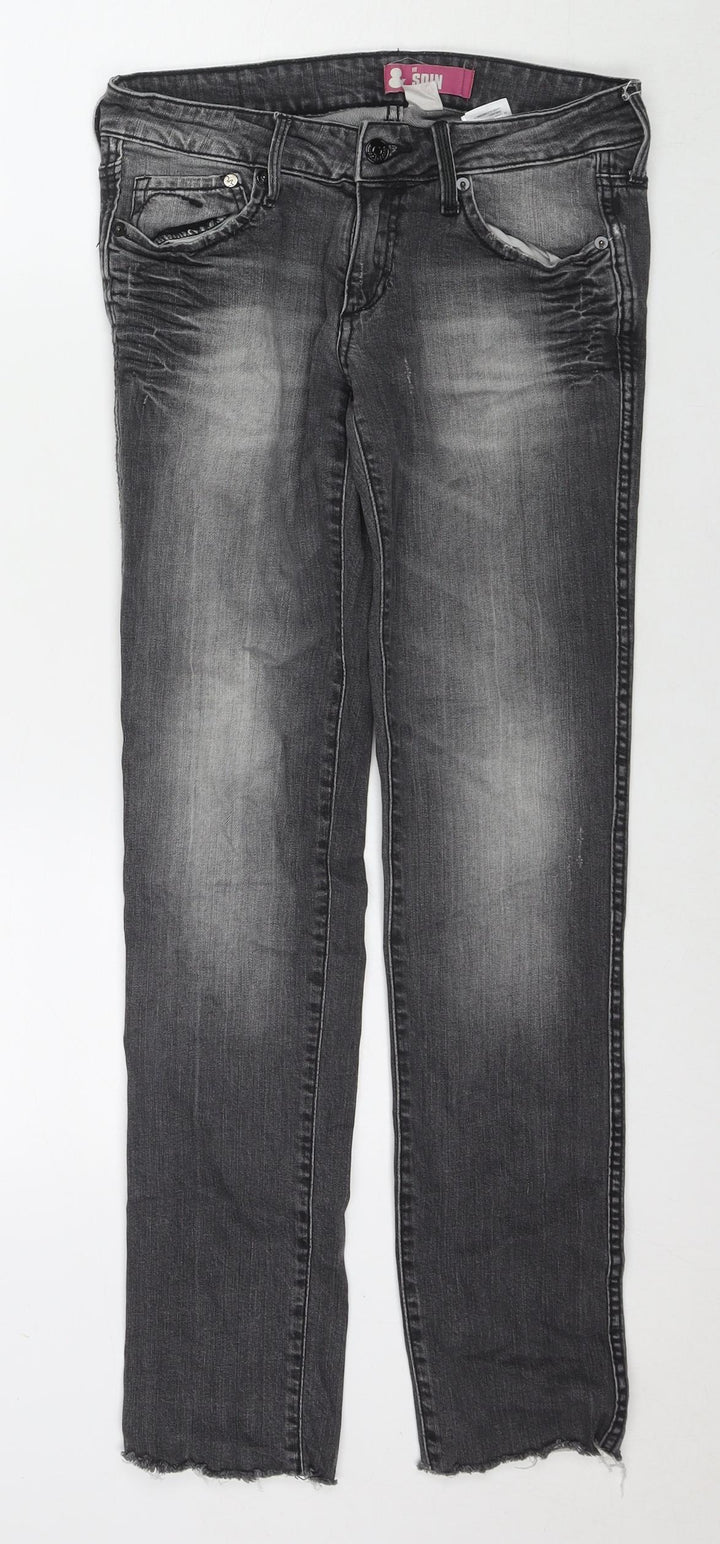 &Squin Womens Grey Cotton Skinny Jeans Size 27 in L30 in Regular Zip