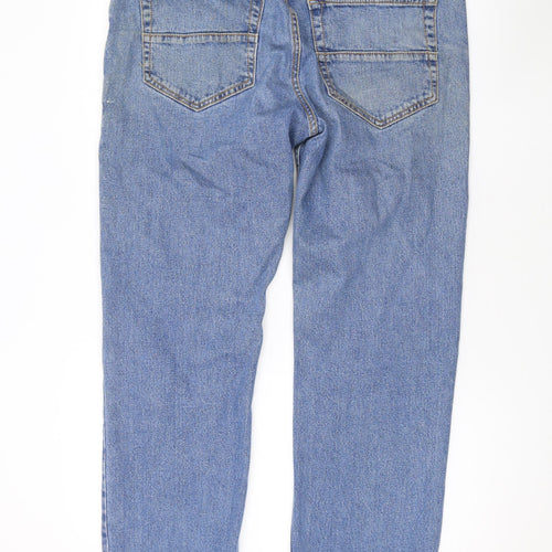 Farah Mens Blue Cotton Straight Jeans Size 36 in L27 in Regular Zip
