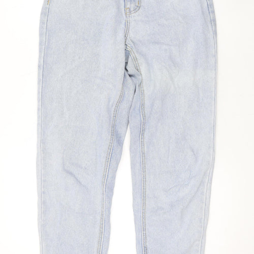 PRETTYLITTLETHING Womens Blue Cotton Mom Jeans Size 6 L27 in Regular Zip