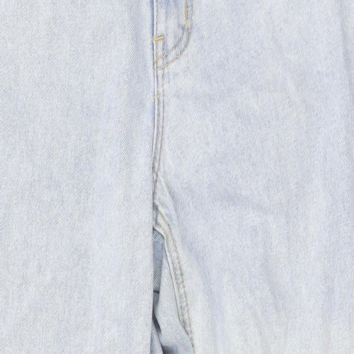 PRETTYLITTLETHING Womens Blue Cotton Mom Jeans Size 6 L27 in Regular Zip
