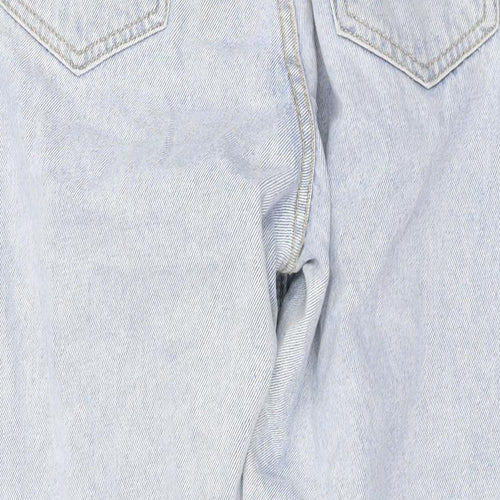 PRETTYLITTLETHING Womens Blue Cotton Mom Jeans Size 6 L27 in Regular Zip
