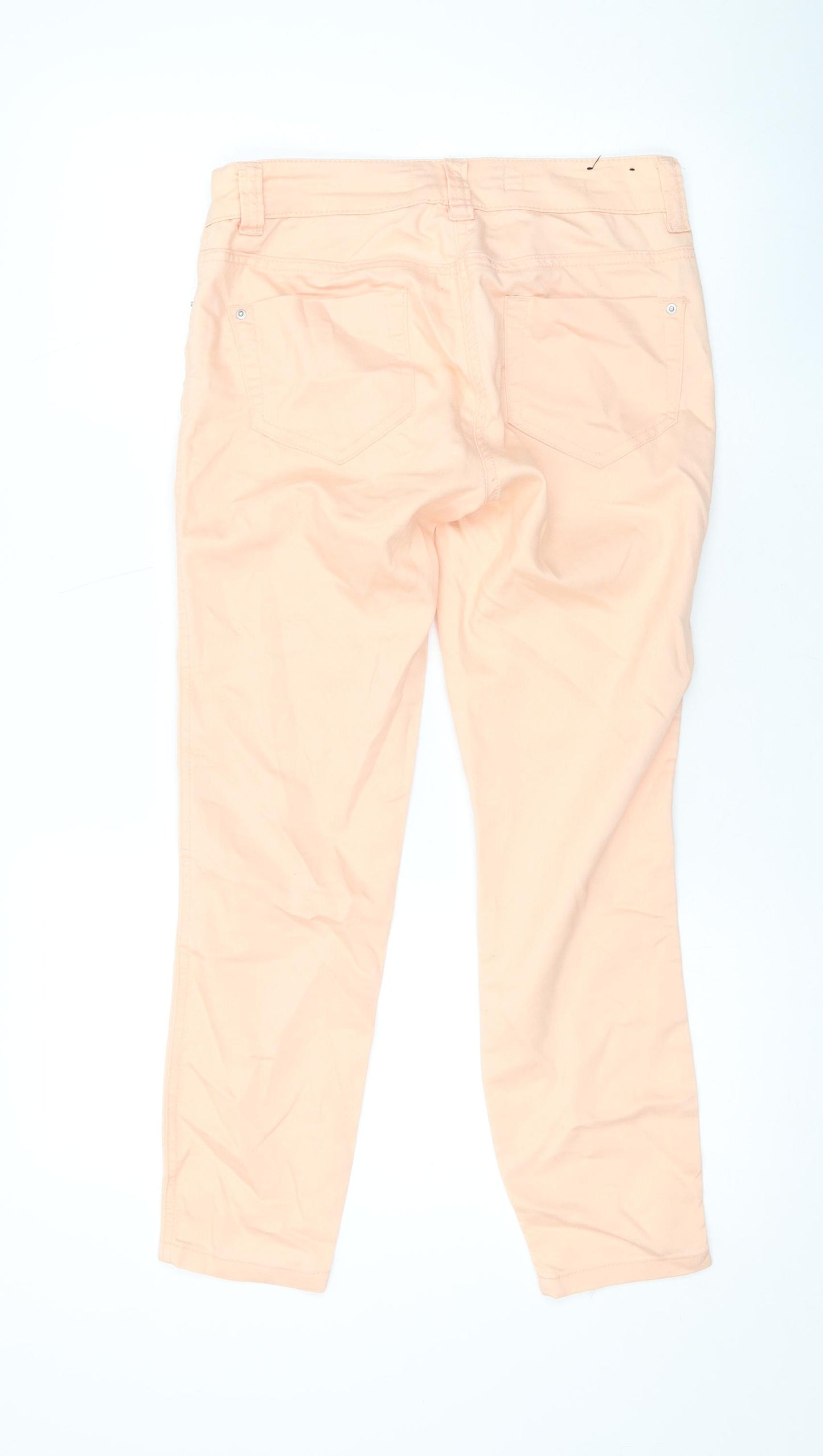 Yes Yes Womens Pink Cotton Straight Jeans Size 8 L25 in Regular Zip