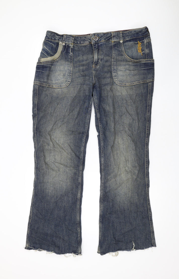 BDG Mens Blue Cotton Bootcut Jeans Size 36 in L30 in Regular Zip