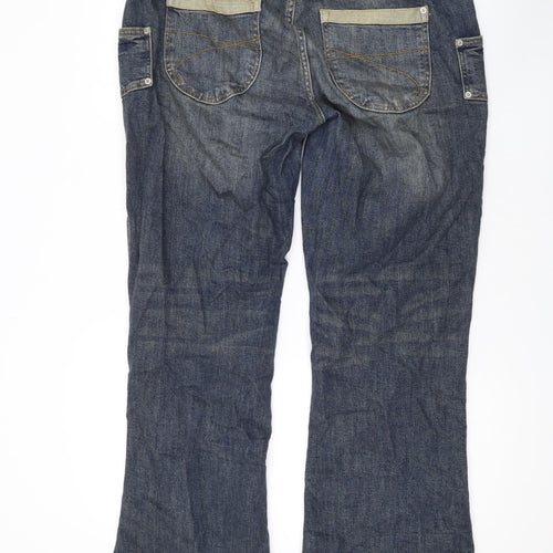 BDG Mens Blue Cotton Bootcut Jeans Size 36 in L30 in Regular Zip