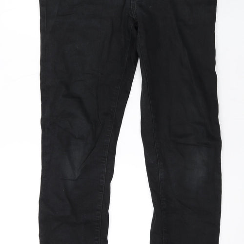 Uniqlo Mens Black Cotton Straight Jeans Size 34 in L31 in Regular Zip