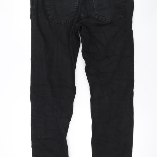 Uniqlo Mens Black Cotton Straight Jeans Size 34 in L31 in Regular Zip