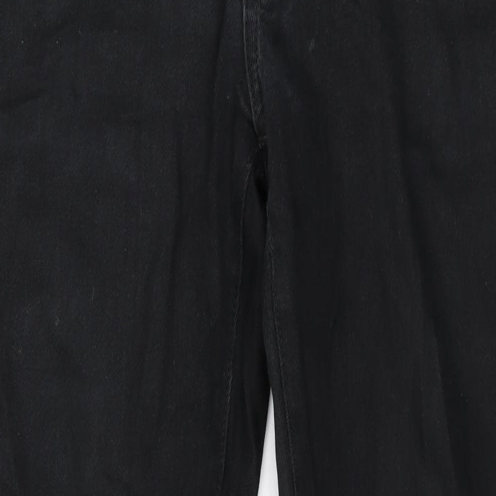 Uniqlo Mens Black Cotton Straight Jeans Size 34 in L31 in Regular Zip