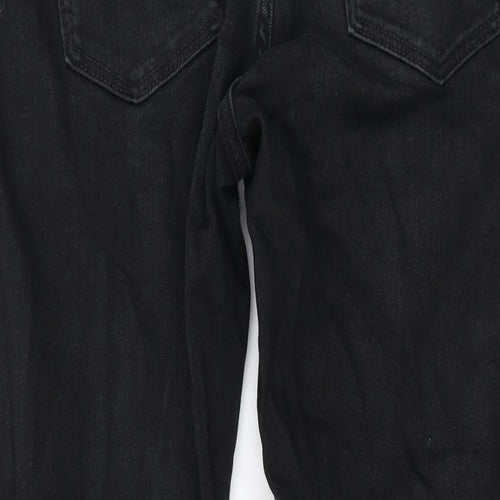 Uniqlo Mens Black Cotton Straight Jeans Size 34 in L31 in Regular Zip
