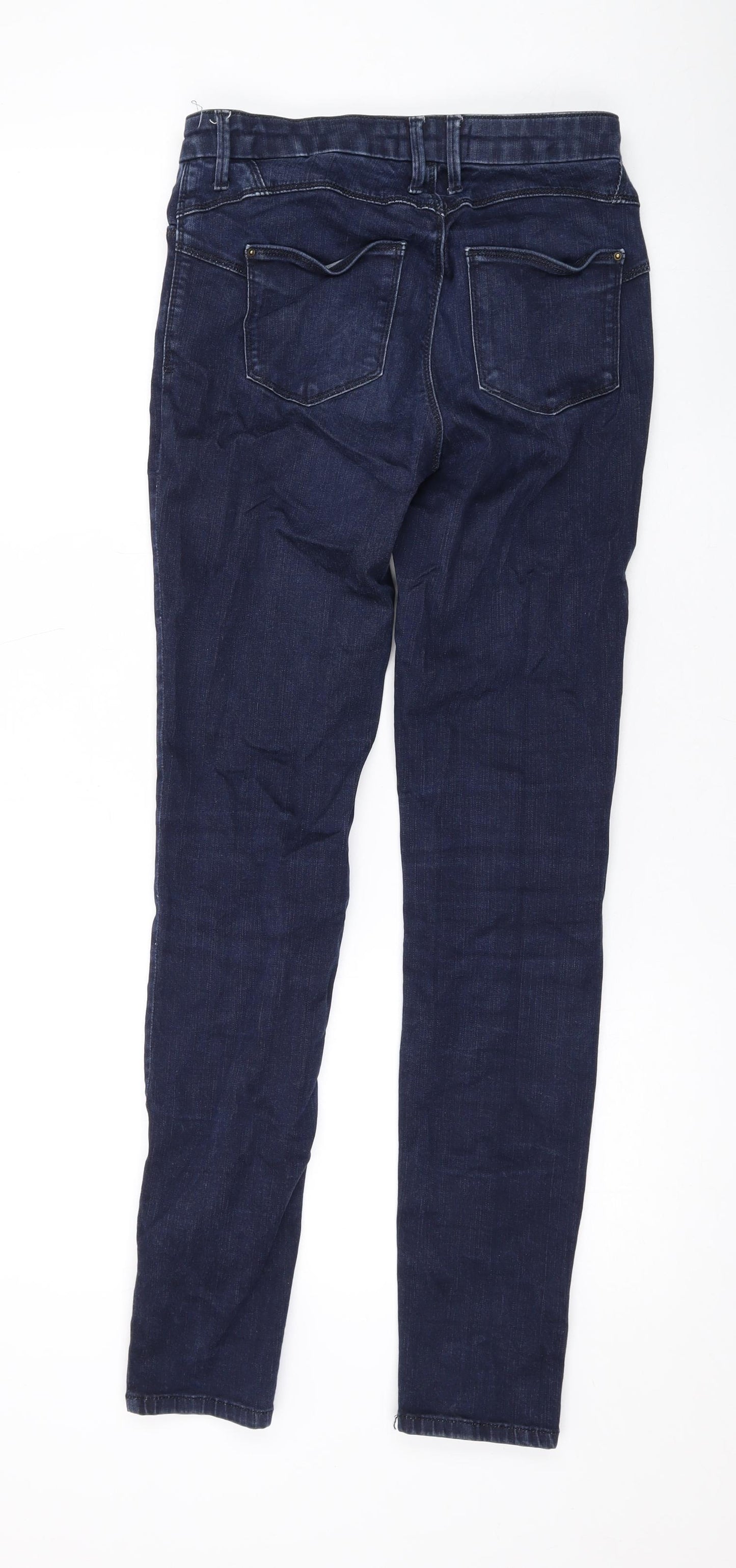Marks and Spencer Womens Blue Cotton Skinny Jeans Size 10 L30 in Regular Zip
