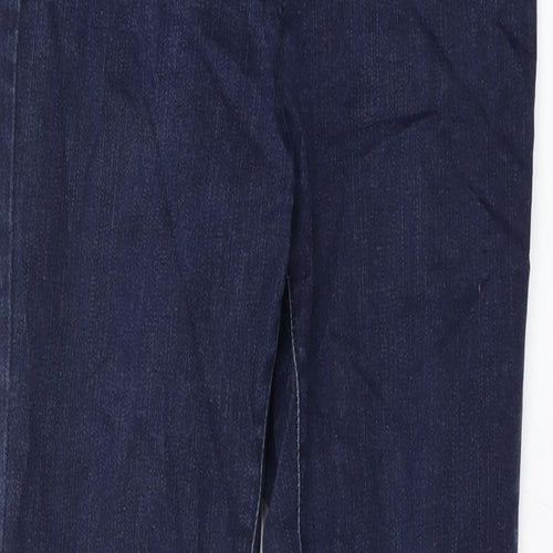 Marks and Spencer Womens Blue Cotton Skinny Jeans Size 10 L30 in Regular Zip