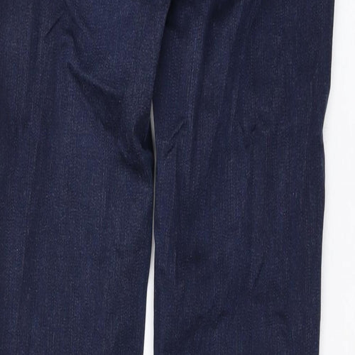 Marks and Spencer Womens Blue Cotton Skinny Jeans Size 10 L30 in Regular Zip
