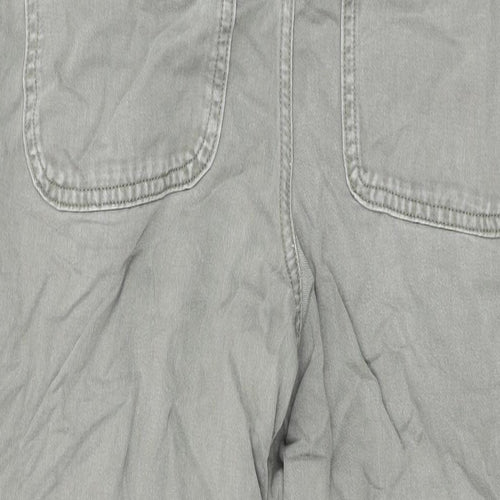 ASOS Womens Green Cotton Wide-Leg Jeans Size 12 L30 in Relaxed Button