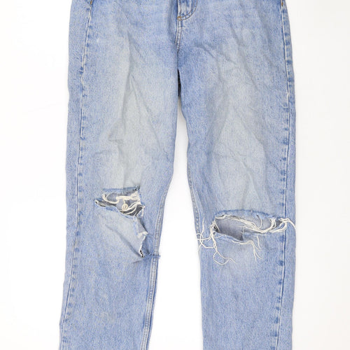 ASOS Womens Blue Cotton Straight Jeans Size 26 L31 in Regular Zip