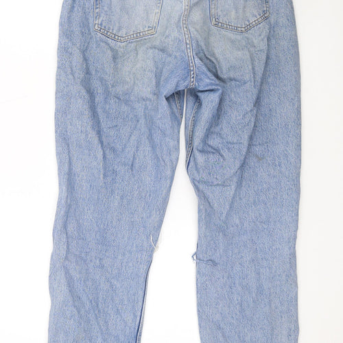 ASOS Womens Blue Cotton Straight Jeans Size 26 L31 in Regular Zip