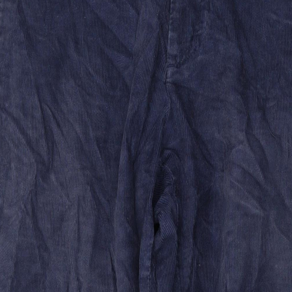 Brooks Brothers Mens Blue Cotton Trousers Size 34 in L31 in Regular Zip