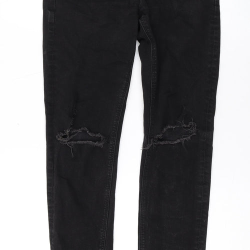 ASOS Mens Black Cotton Skinny Jeans Size 31 in L29 in Regular Zip