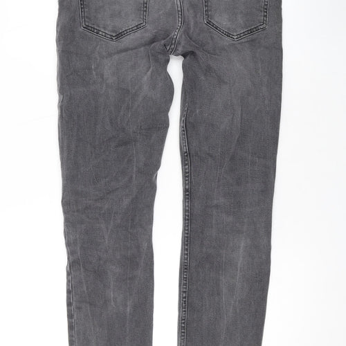 Topman Mens Grey Cotton Skinny Jeans Size 32 in L30 in Regular Zip