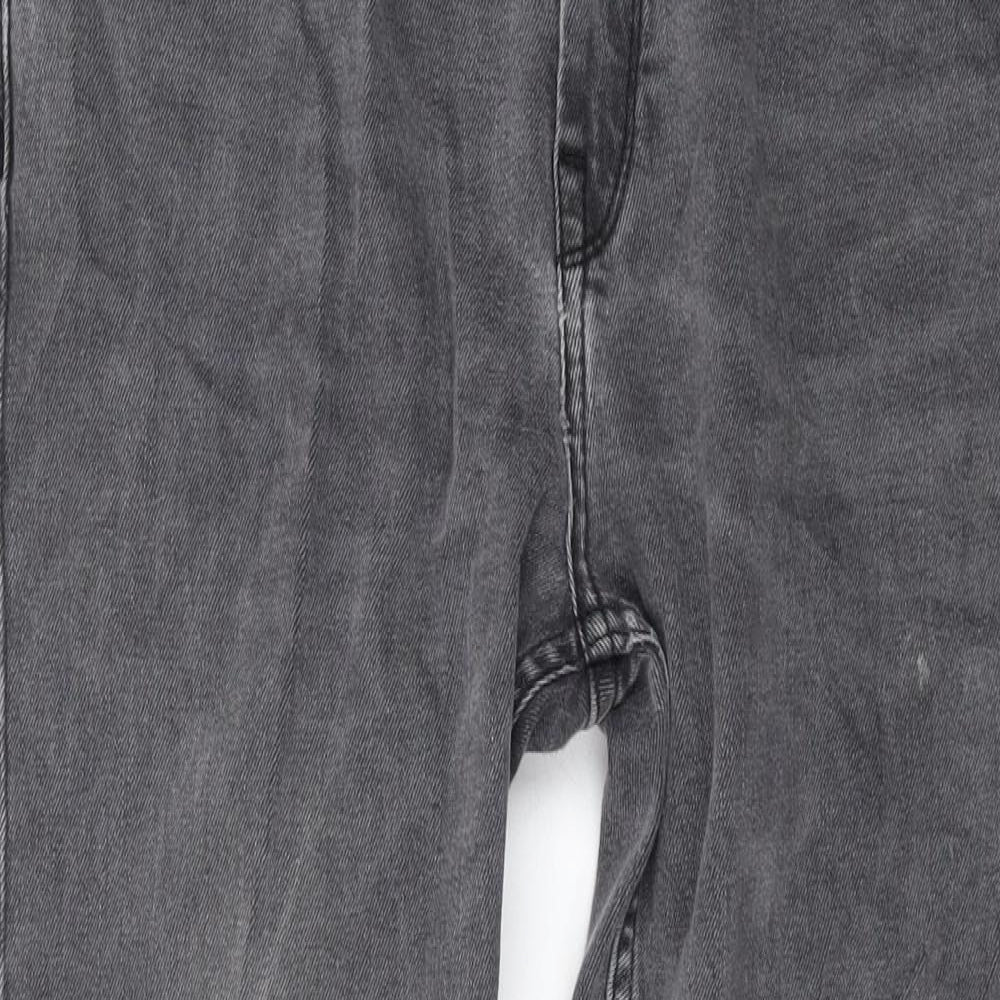 Topman Mens Grey Cotton Skinny Jeans Size 32 in L30 in Regular Zip