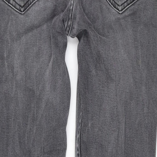 Topman Mens Grey Cotton Skinny Jeans Size 32 in L30 in Regular Zip