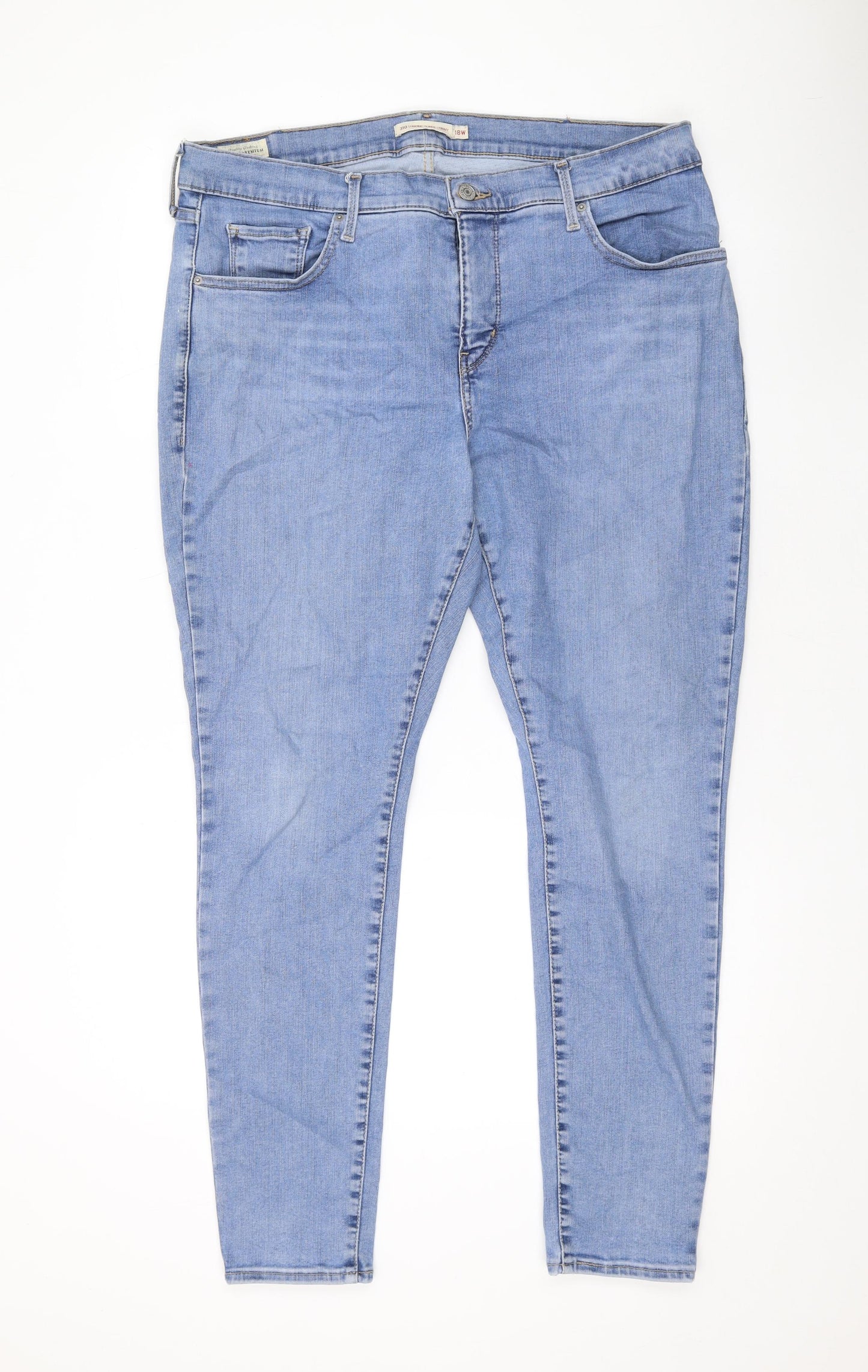Levi's Womens Blue Cotton Skinny Jeans Size 18 L29 in Regular Zip