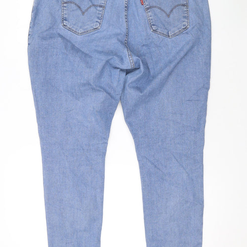 Levi's Womens Blue Cotton Skinny Jeans Size 18 L29 in Regular Zip